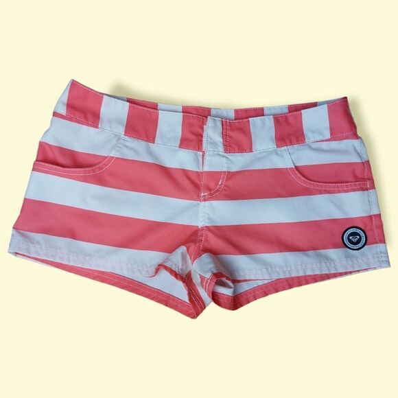 🌼4/$30 Roxy Striped White Coral Swim Shorts - Picture 1 of 6